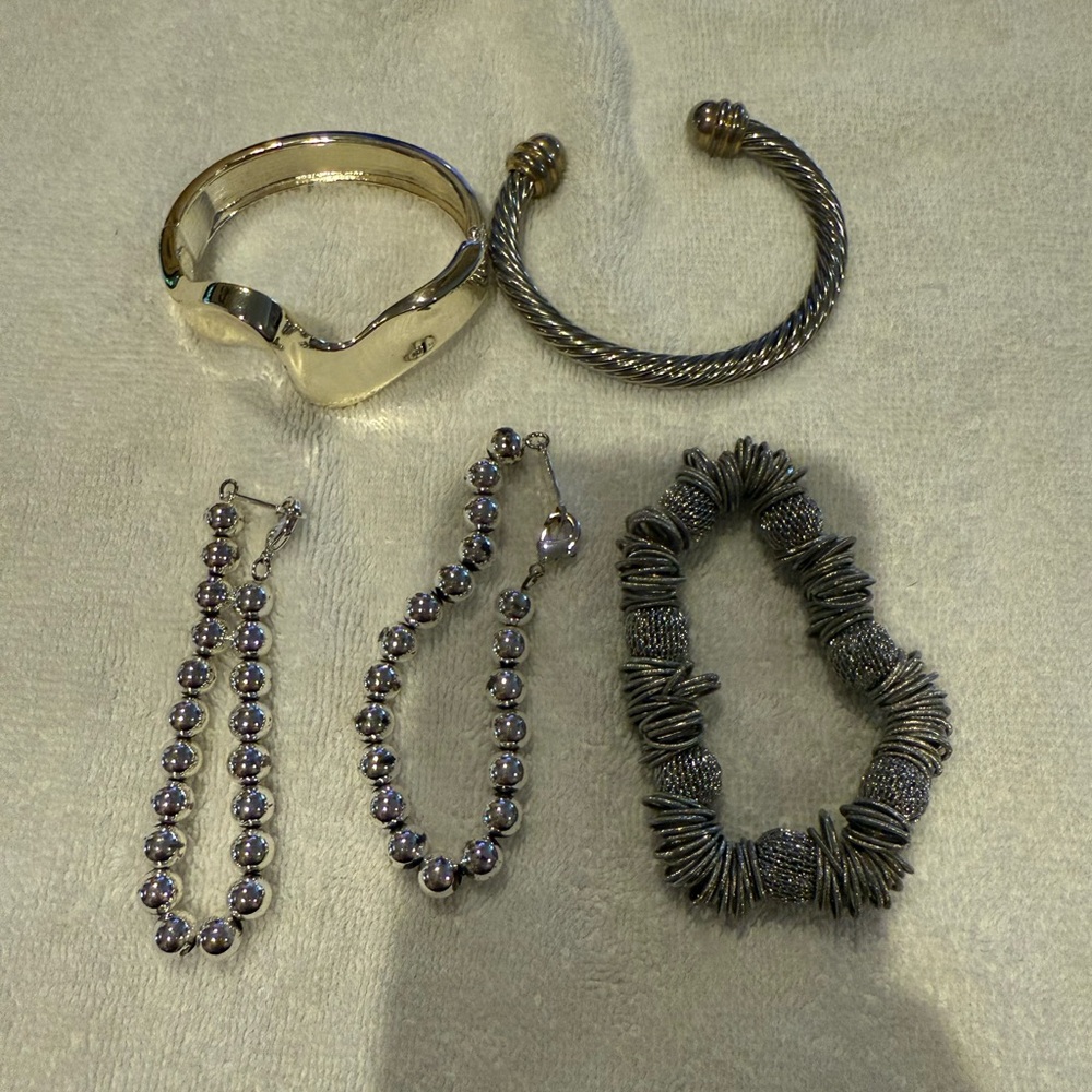 Silver tone bracelets